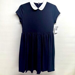 Polo Ralph Lauren girls holiday dress navy blue/white size L 12/14 nwt